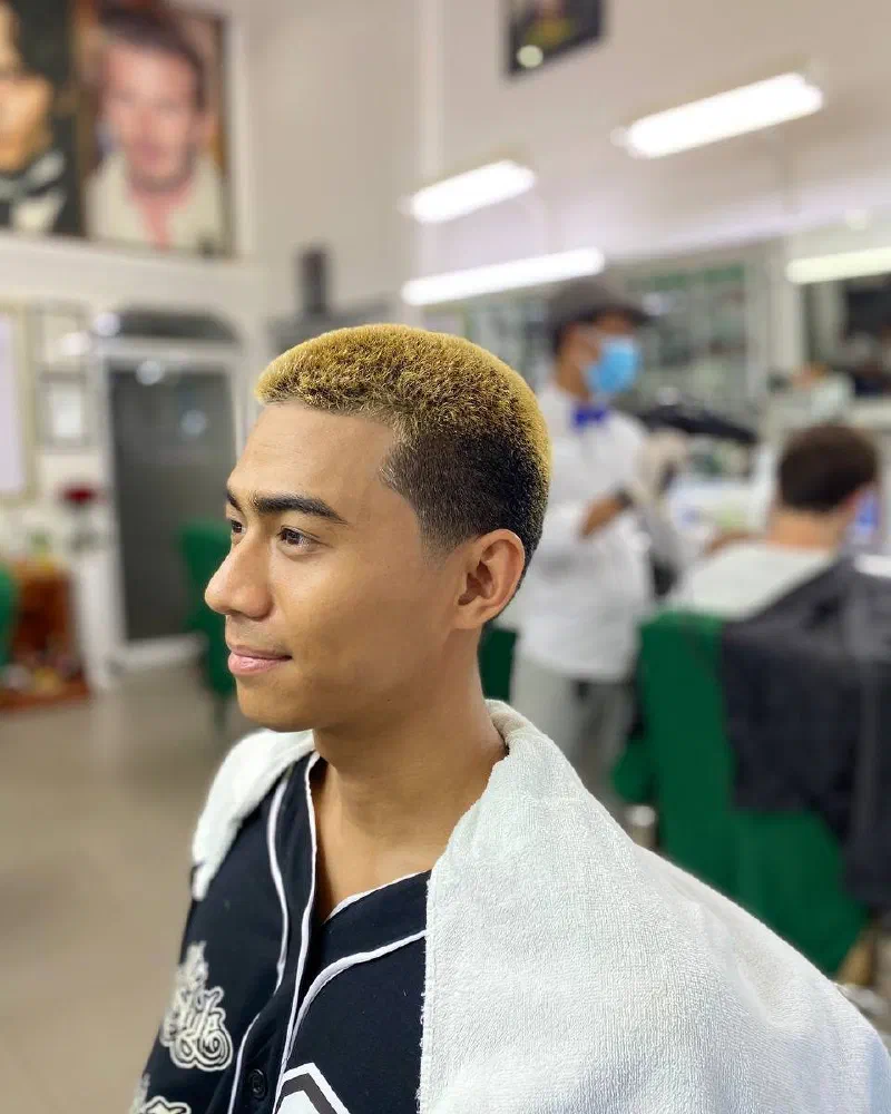 Blonde crop, tight fade